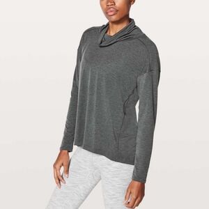 Lululemon See You In Savasana Long Sleeve In Heathered Deep Coal Size 10